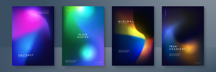 Fototapeta premium Abstract Gradient Posters with Fluid Design Elements