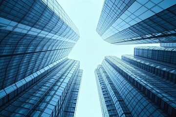 Blue Skies and Towering Skyscrapers - A Perspective on Modern City Architecture