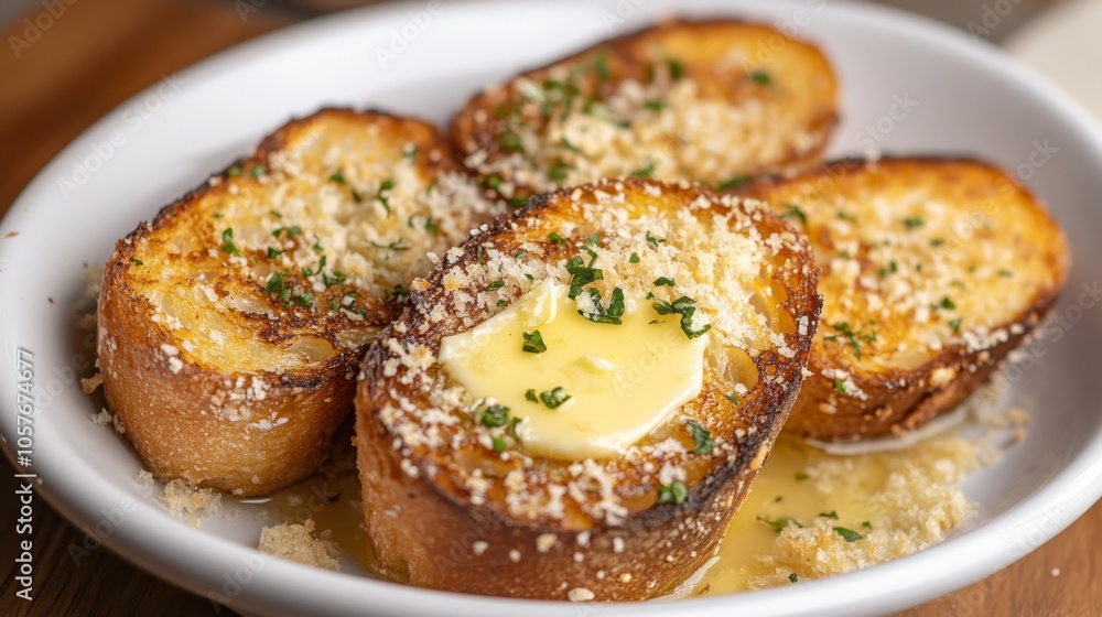 Aufkleber Delicious Buttered Toast with Crispy Topping