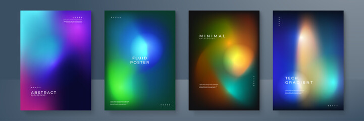 Elegant Abstract Fluid Gradient Art Poster Design