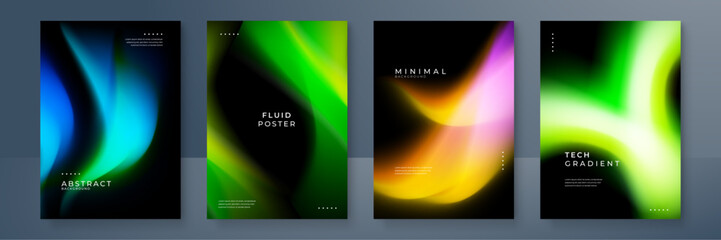 Fototapeta premium Abstract Gradient Posters With Modern Fluid Concepts Design