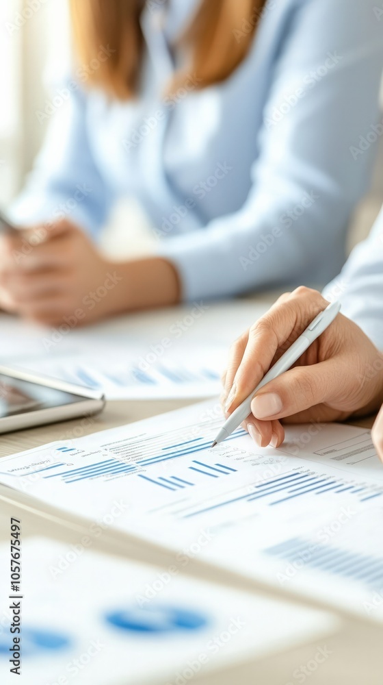 Poster analyzing business reports with data visualization techniques for effective decision making