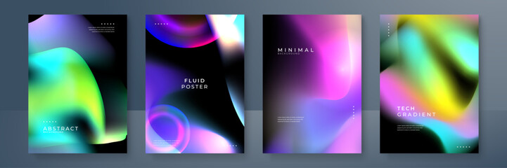 Fototapeta premium Abstract Gradient Posters with Fluid Design Elements