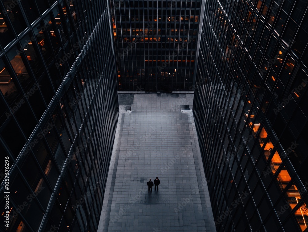 Poster exploring the depths of urban architecture a contrast of light and shadow