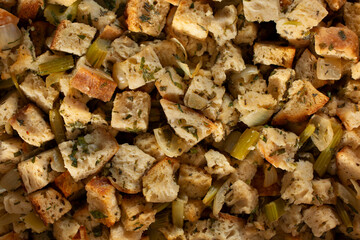 A top down view of stuffing, as a background.