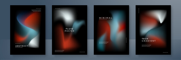 Fototapeta premium Abstract Gradient Posters with Fluid Design Elements