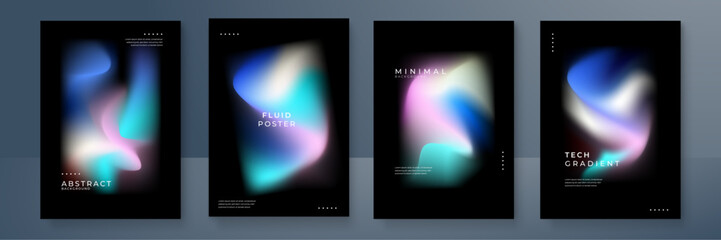 Fototapeta premium Modern Abstract Gradient Poster Designs with Fluid Patterns. Perfect for technology and artistic themes, showcasing vibrant color combinations