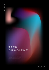 Colorful Abstract Light Waves on Black Background