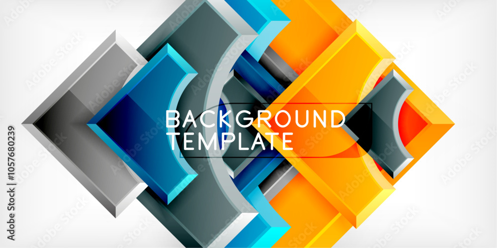 Poster Geometric design abstract background - circles and triangles