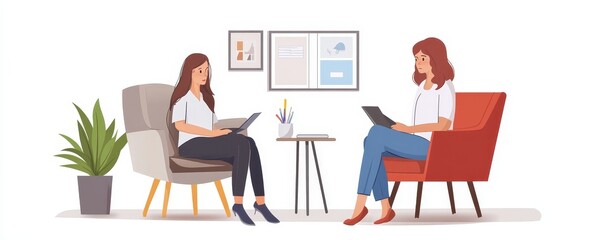 psychologist doctor counselor talk to patient in mental illness therapy, Generative AI