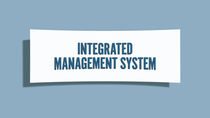 Integrated Management System. A card isolated on blue background.