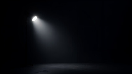 large light source on a black background