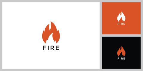 Fire Flame Logo design vector. Bonfire Silhouette Logotype icon