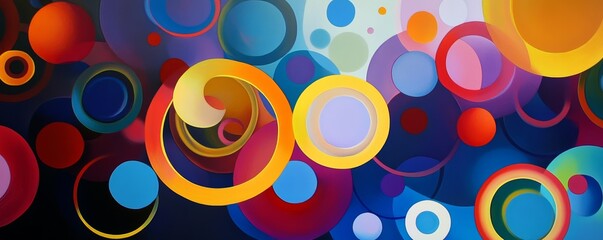 Colorful intertwined circles creating vibrant abstract composition