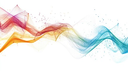 rainbow illuminates a white backdrop, with flowing colors radiating in a harmonious gradient.