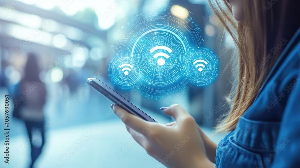 Poster modern wireless network visualization on smartphone