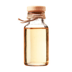 Glass bottle with herbal oil, white isolate background