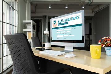 Health insurance web site modish registration system for easy form filling