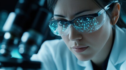 Scientist Examining Samples Under Microscope