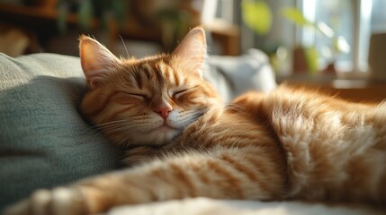 Sleeping Orange Cat