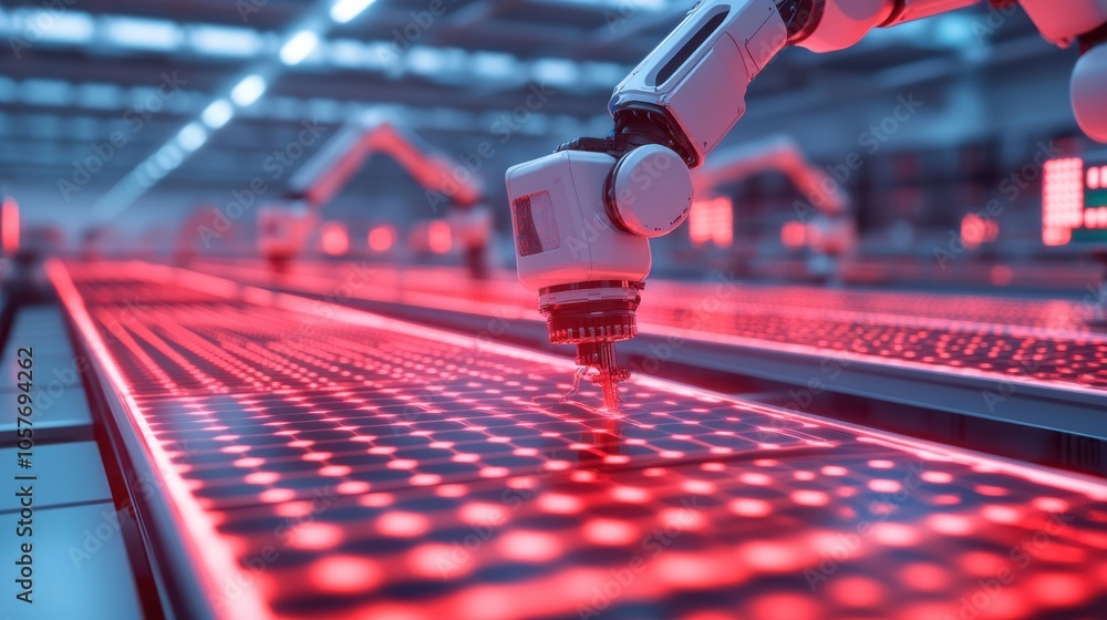 Poster efficient robotic arm in modern factory environment