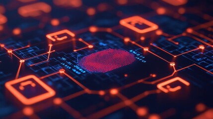 Digital Fingerprint Technology Close-Up Image