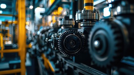 Fototapeta premium Detailed View of Mechanical Train Engine Parts