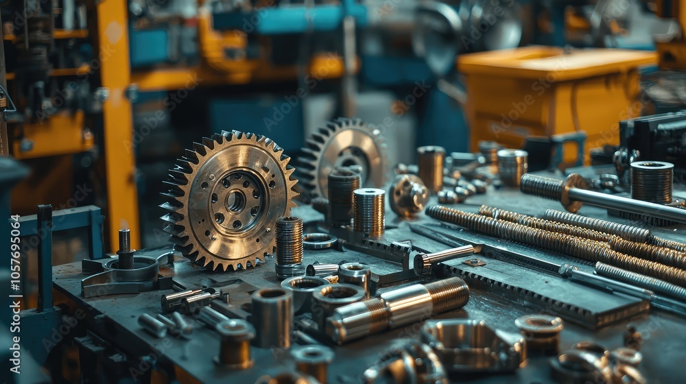 Poster precision tools and machinery in a workshop setting