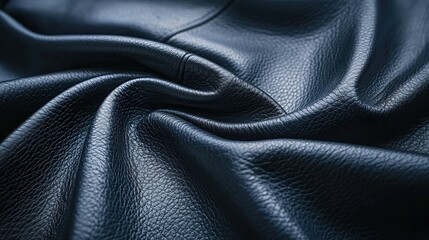 Fototapeta premium Close-Up of Dark Navy Leather Texture