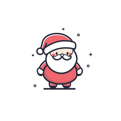 Vector isolated cartoon cute Santa Claus Christmas Saint Nicolas icon