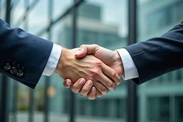 Professional Corporate Handshake Symbolizing Partnership, Trust, and Mutual Success