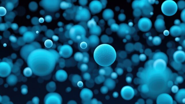 Close-up View of Lipid Nanoparticles in Blue Background