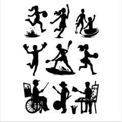 silhouettes of children