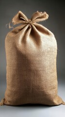 A burlap sack tied with a bow