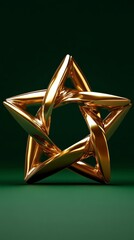 Abstract gold star sculpture with intricate design