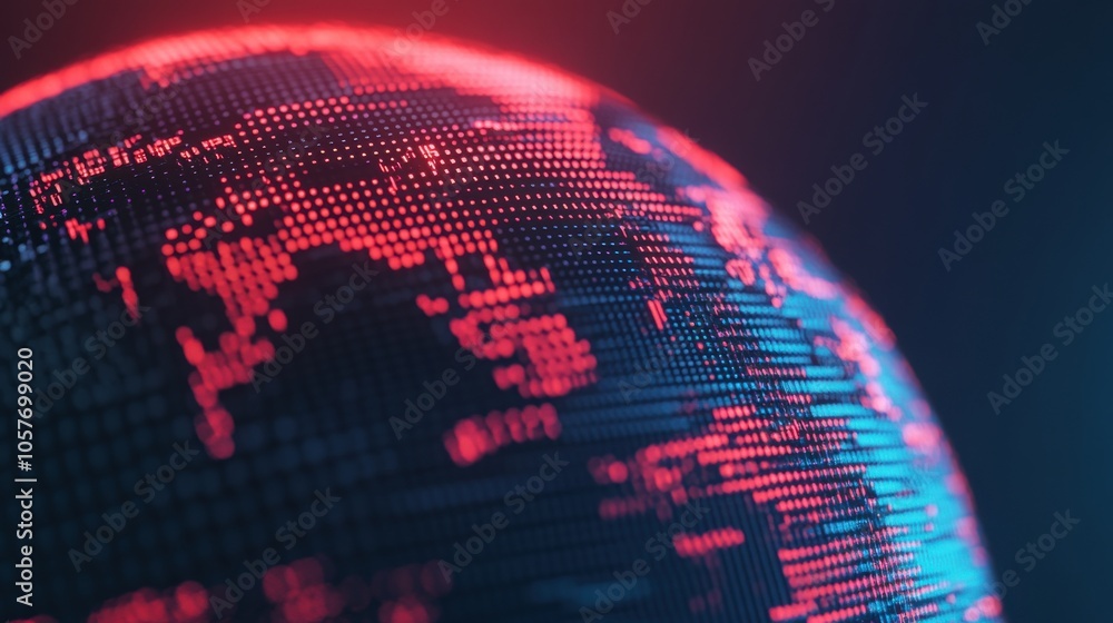 Poster digital globe with live data visuals