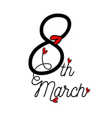 Fototapeta premium International women's day poster. March 8. Hand drawn. Not AI, Vector illustration.