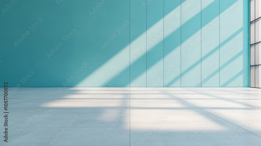 Poster futuristic geometric building with light patterns