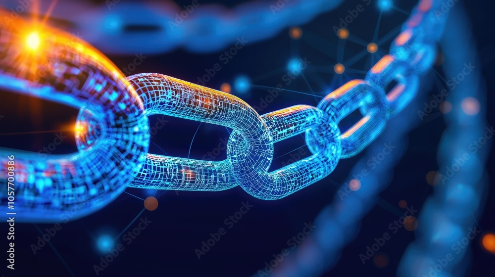 Aufkleber engaging illustration of blockchain network connection