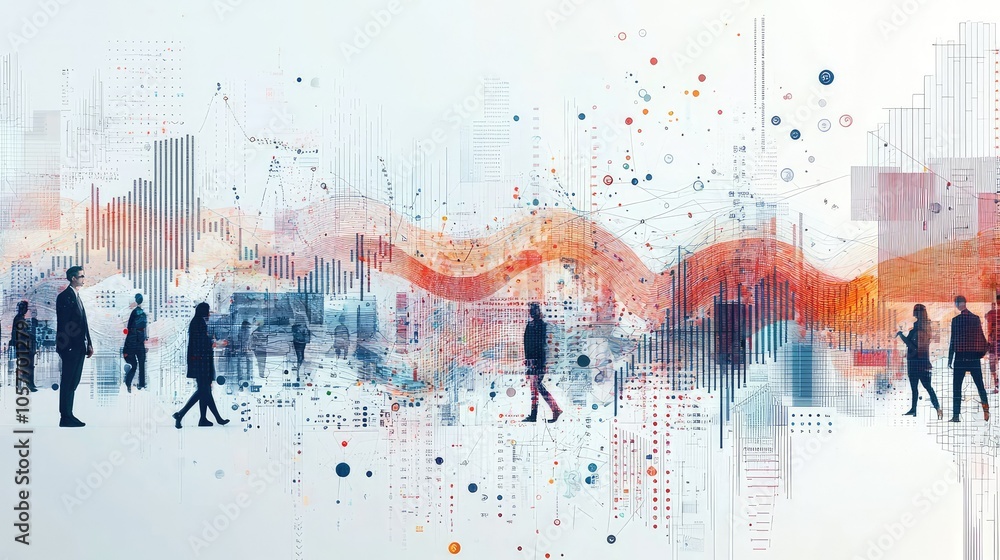 Aufkleber artistic data visualization representation