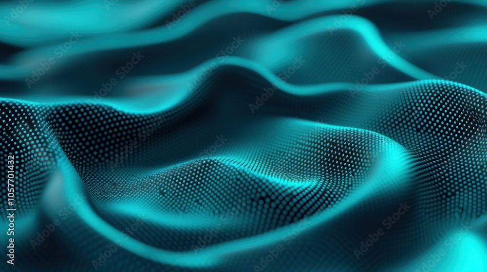 Poster glowing particles with gentle movement in background