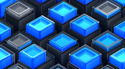 Obraz premium Abstract pattern of blue and grey cubes.