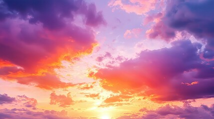 Obraz premium Vibrant Sunset Sky with Rich Orange Hues