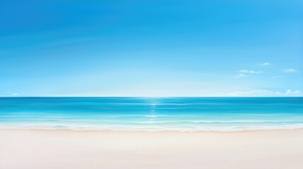 Obraz premium Serene Beach Landscape with Clear Blue Waters
