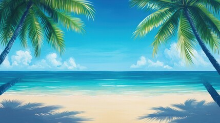 Vibrant Tropical Beach Scene with Turquoise Water