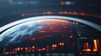 Futuristic Earth in High-Tech Financial Setting