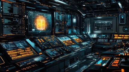 Obraz premium Captivating Futuristic Network Infrastructure Design