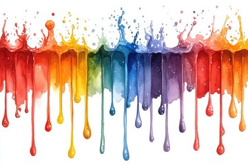 Fototapeta premium A vibrant watercolor splash in rainbow colors, symbolizing creativity and expression.