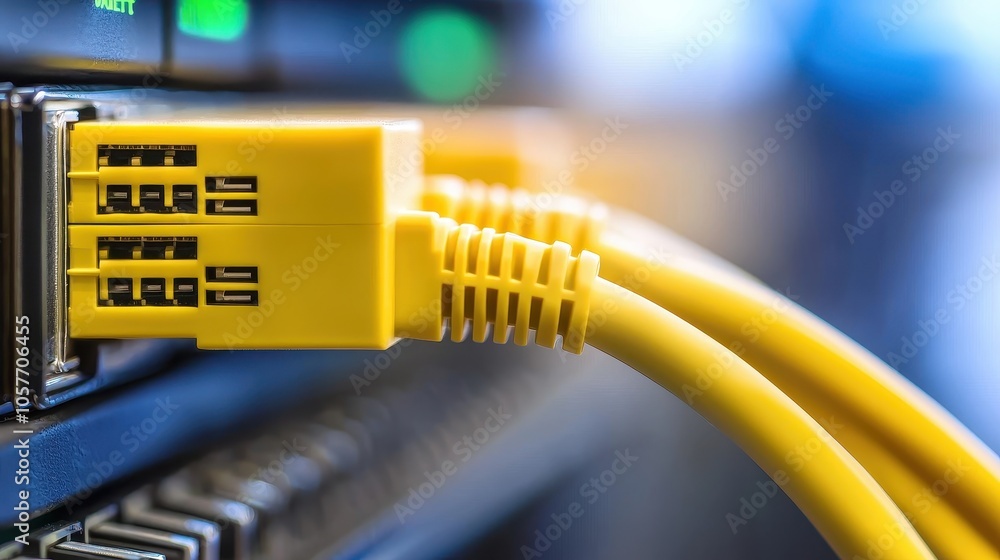 Poster connecting the future the role of yellow ethernet cables in modern networking infrastructure and dat