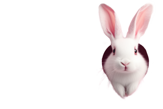 Rabbit on Transparent Background, Front View